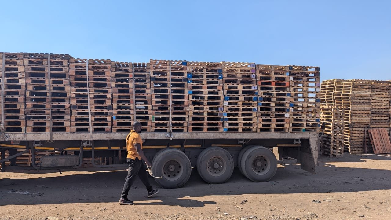 Truckload of wooden pallets ready for delivery Harare Zimbabwe